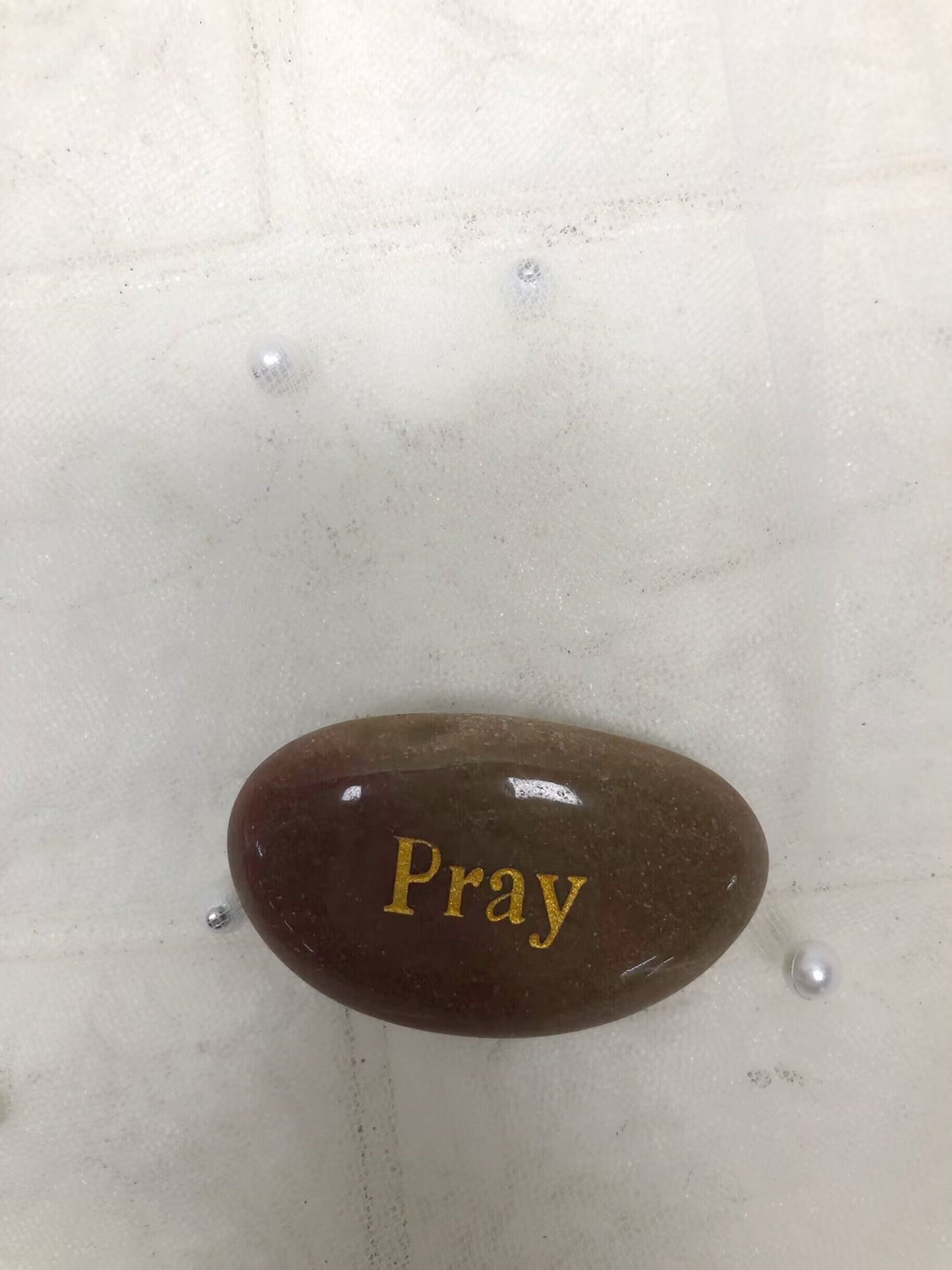 Double Side Etched Inspirational Stones with Words Pray