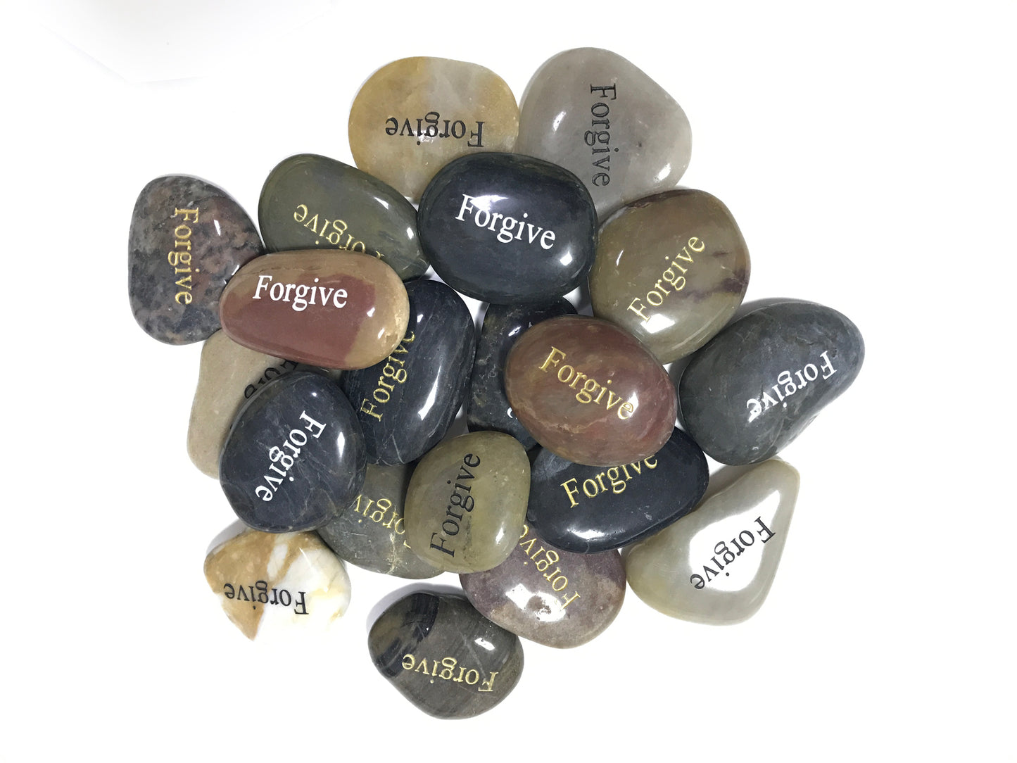 Etched Inspirational River Rock Forgive