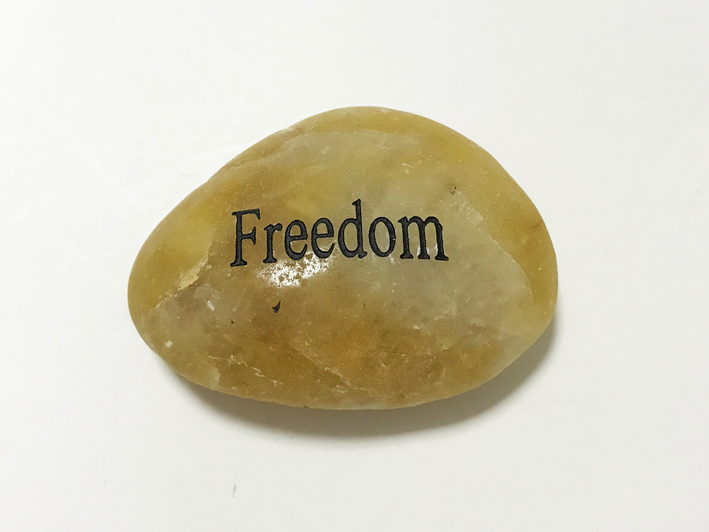 Etched Inspirational River Rock Freedom