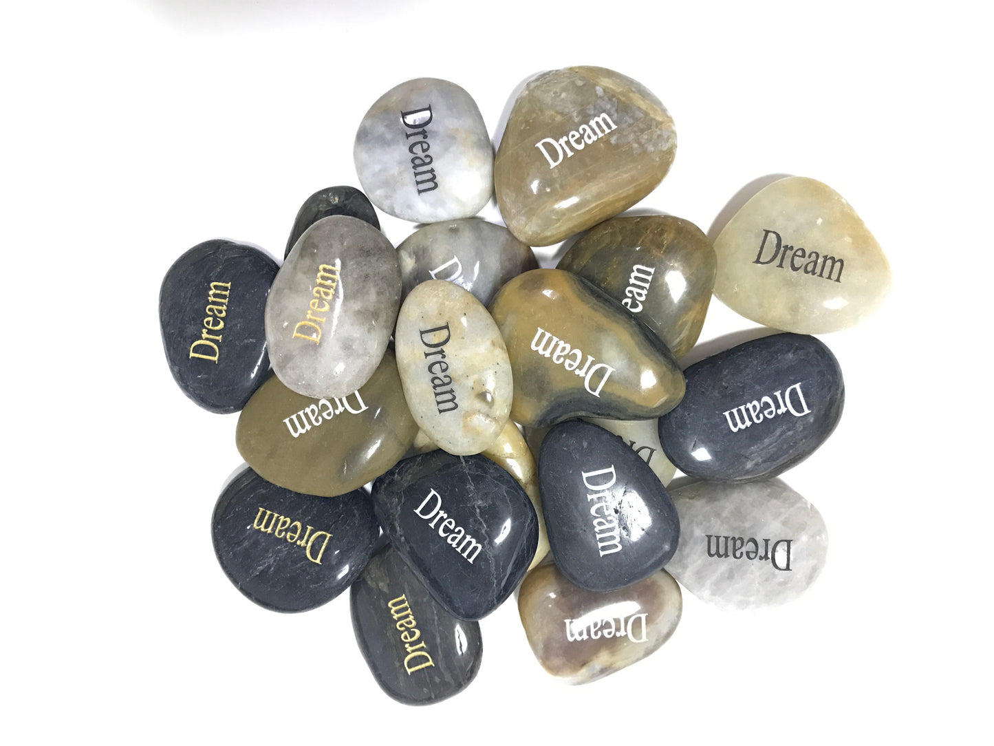 Etched Inspirational River Rock Dream