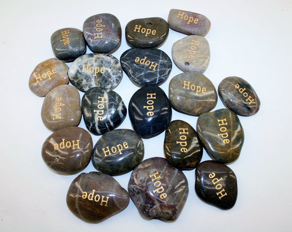 Etched Inspirational River Rock Hope