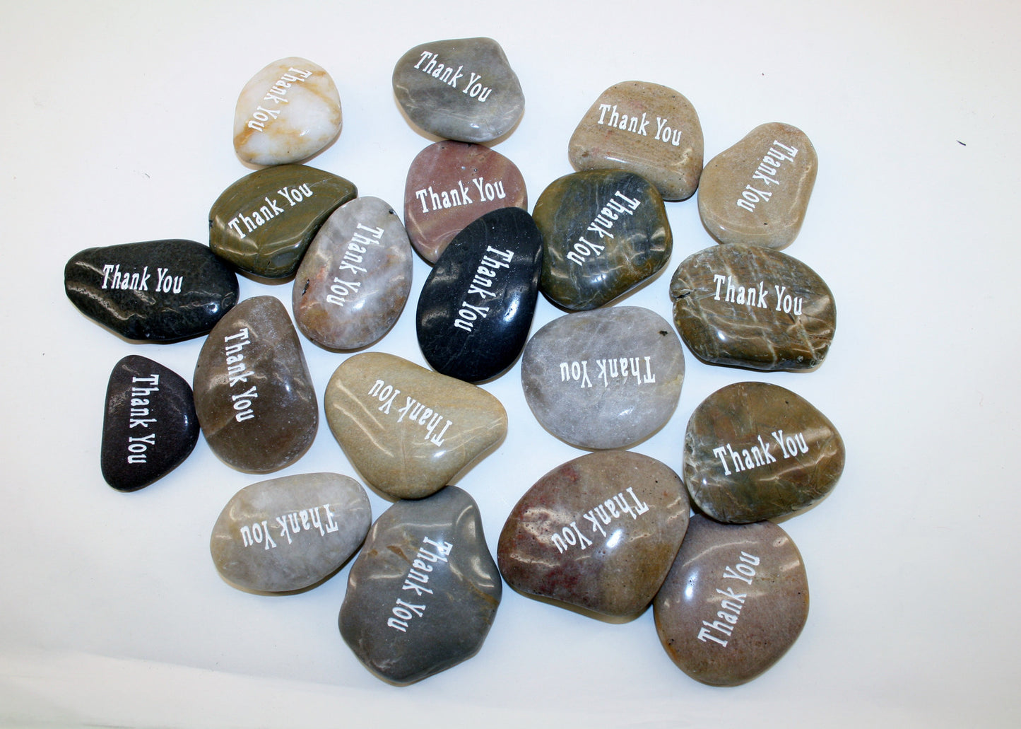 Etched Inspirational River Rock Thank You