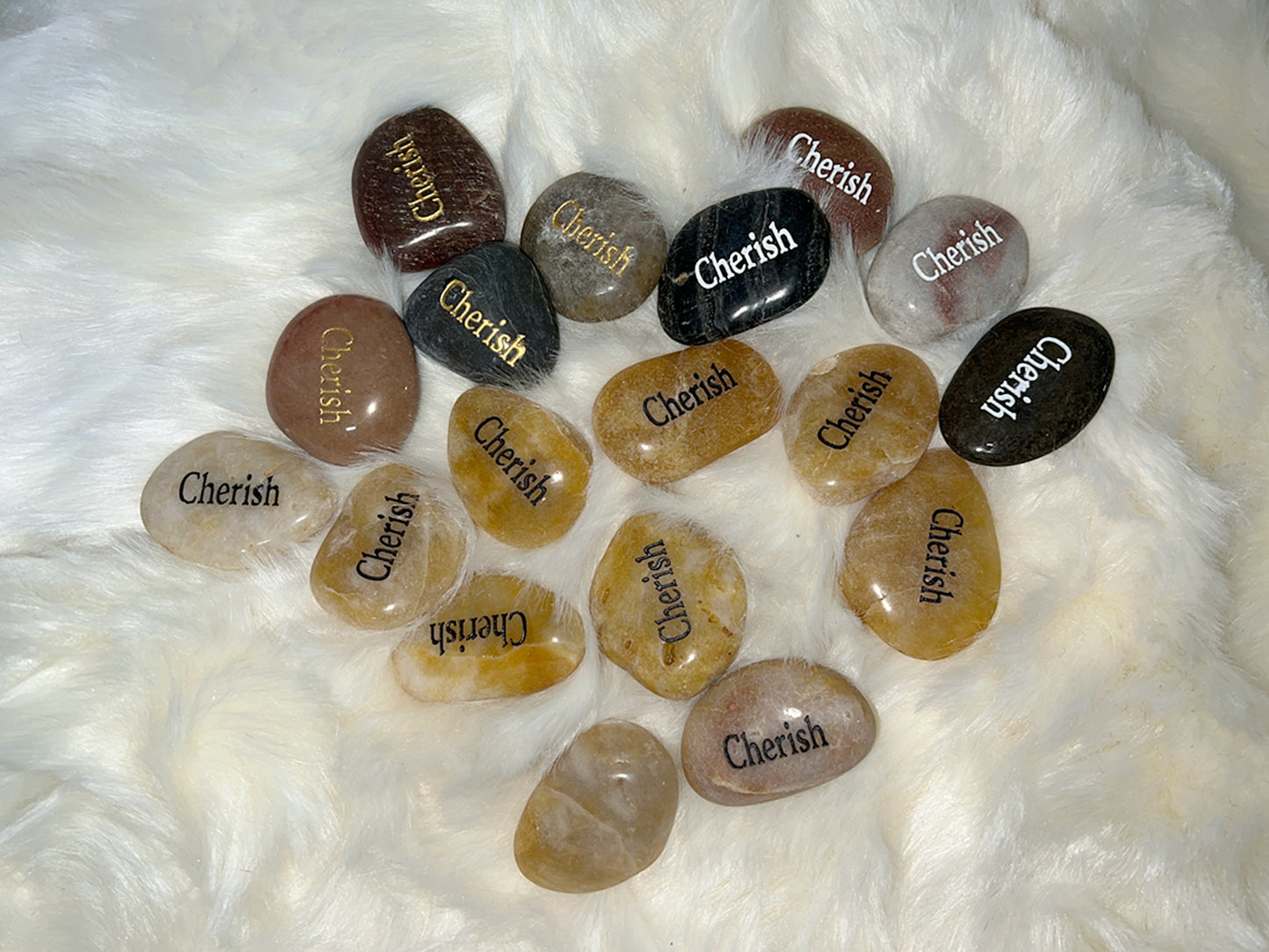 Etched Inspirational River Rock Cherish